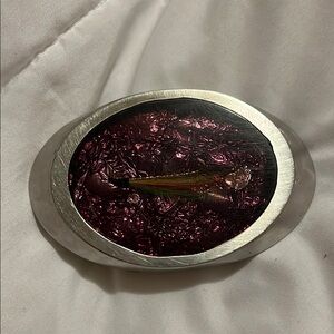 Men’s Vintage Belt Buckle Silver and Purple Oval